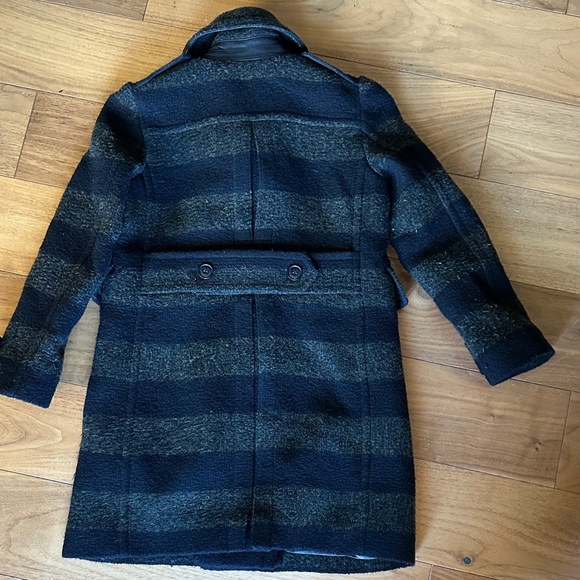 Burberry Black and Green Striped Pea Coat - Picture 3 of 6